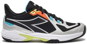 Diadora Men's Trofeo 2 All Ground Pickleball Shoes (Black/Silver/Daiquiri Green)