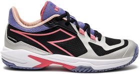 Diadora Women's Trofeo 2 All Ground Pickleball Shoes (Black/Calypso Coral)