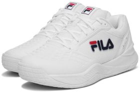 Fila Men's Axilus 3 Tennis Shoes (White/Fila Navy/Fila Red)