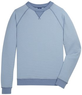 FootJoy Feeder Stripe Crewneck Men's Golf Sweater - Storm/Mist - Blue, Size: X-Large