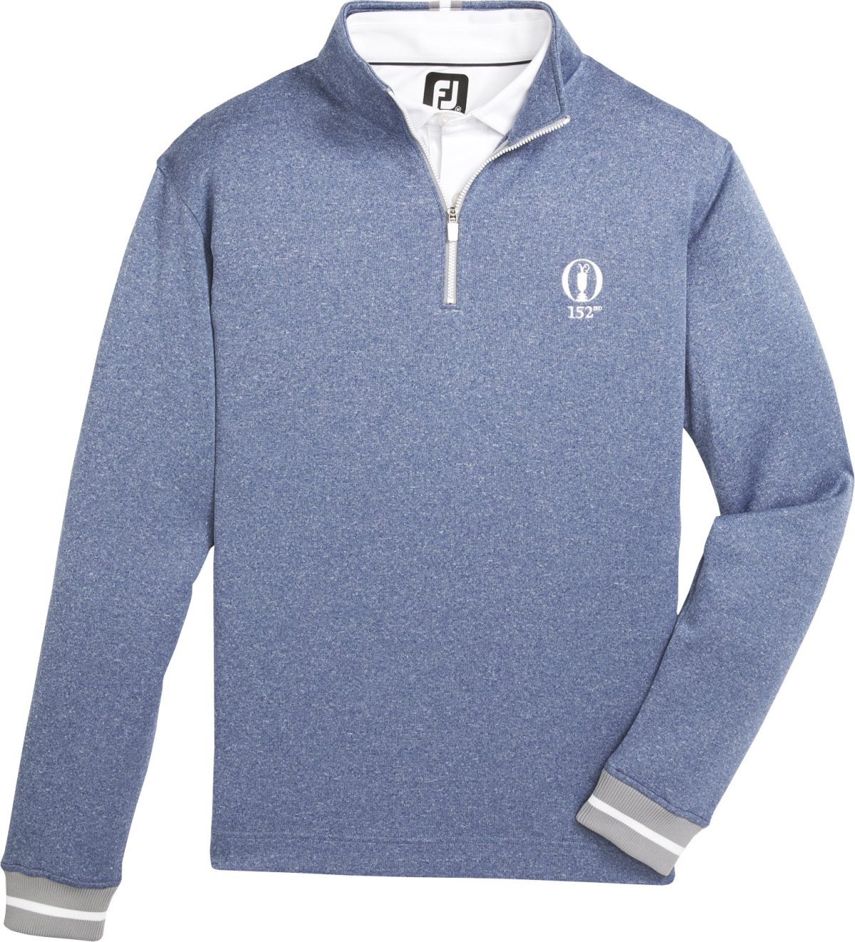 FootJoy Open Championship 2024 Ribbed Quarter Zip Men's Golf Pullover - Blue - Blue, Size: Small