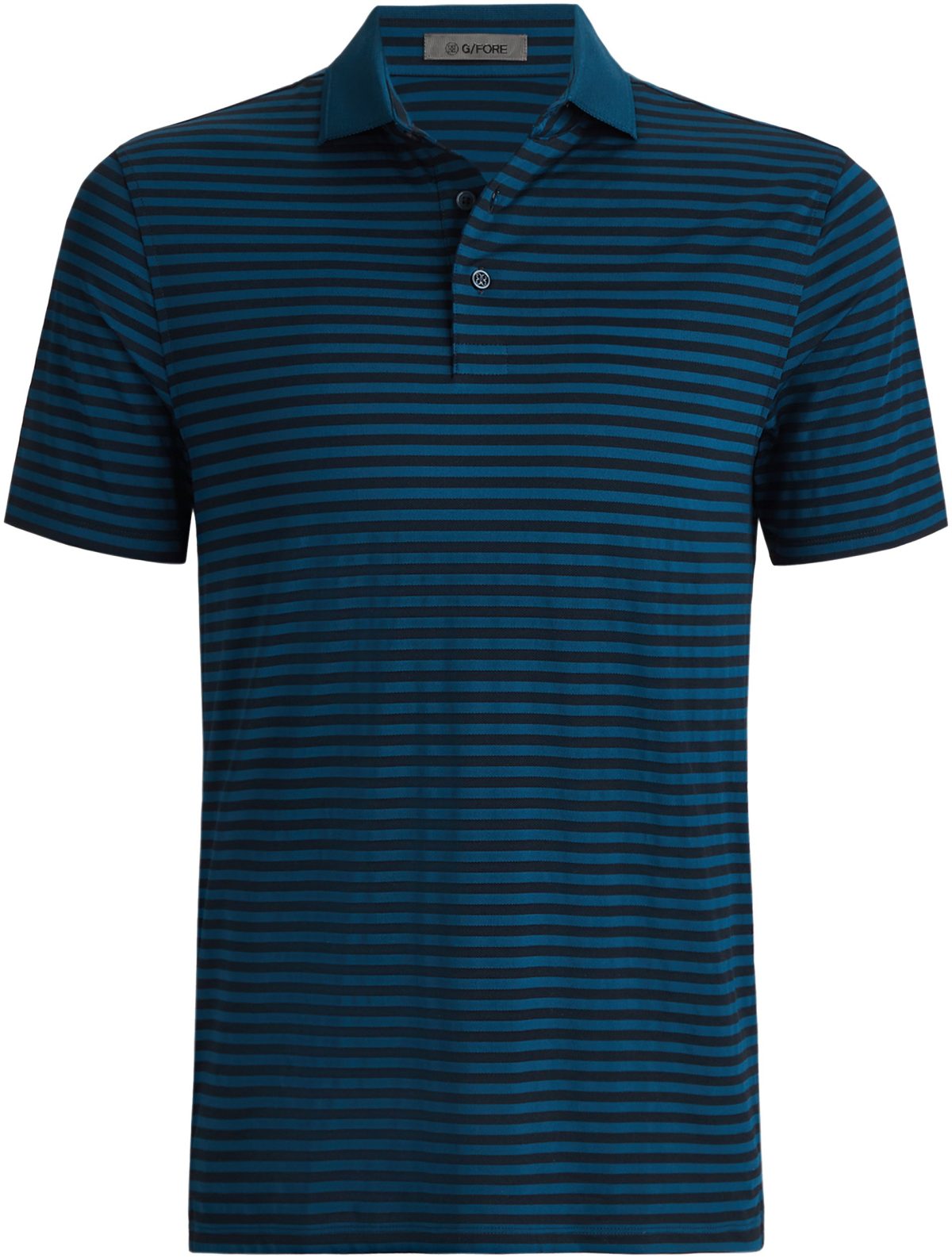 G/FORE Perforated Stripe Tech Jersey Men's Golf Polo - Blue, Size: Medium