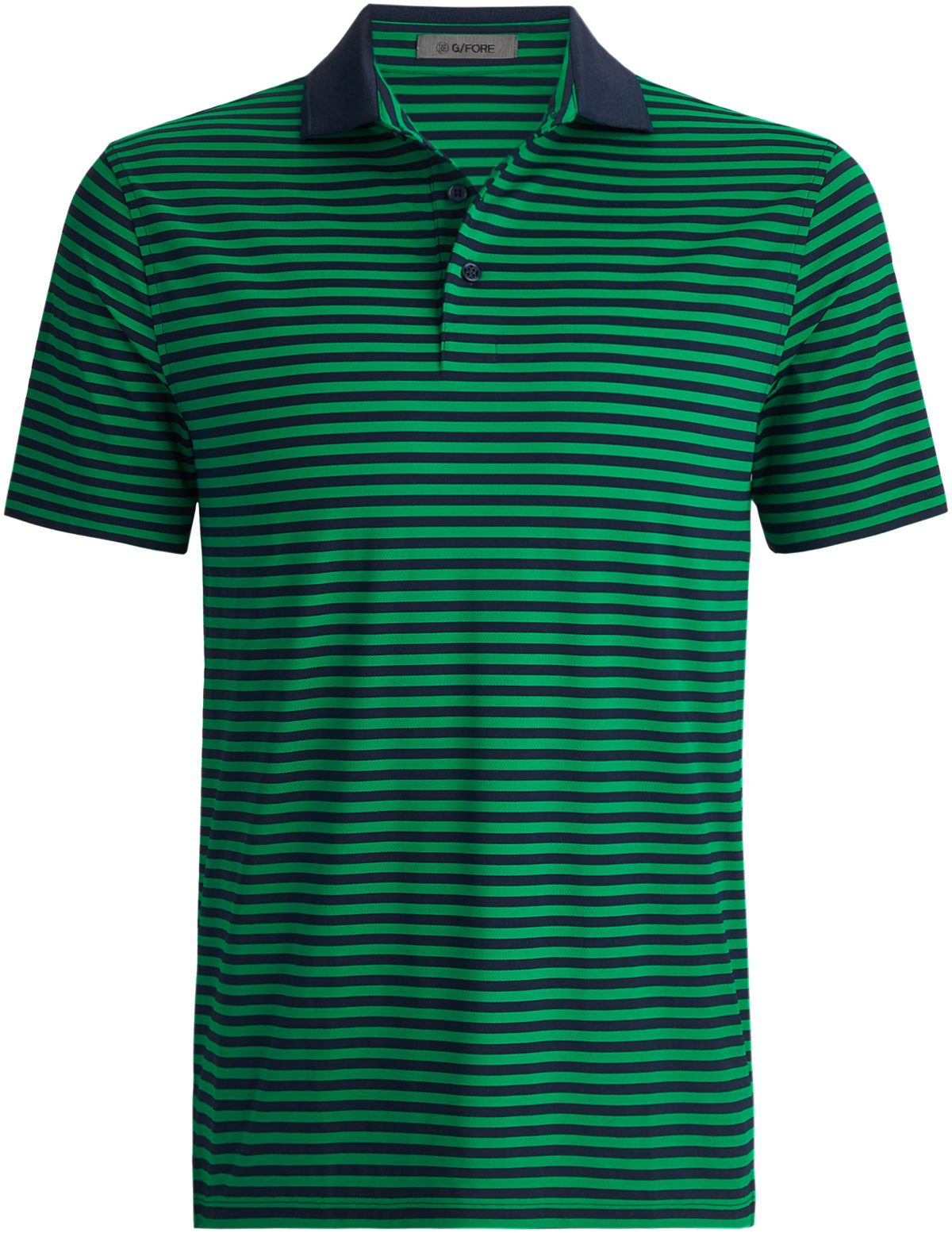 G/FORE Perforated Stripe Tech Jersey Men's Golf Polo - Green, Size: Small