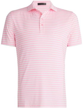 G/FORE Perforated Stripe Tech Jersey Modern Spread Collar Men's Golf Polo - Red, Size: XXL