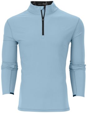 Greyson Tate Mockneck Quarter-Zip Men's Golf Pullover - Blue, Size: Medium