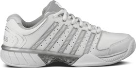 K-Swiss Women's Hypercourt Express Leather Tennis Shoes (White/ Silver)