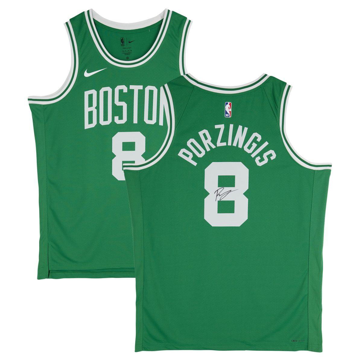 Kristaps Porzingis Boston Celtics Autographed Kelly Green Nike 2022-23 Icon Edition Swingman Jersey