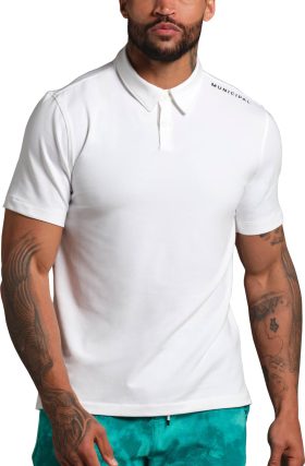 Municipal Sportcross Men's Golf Polo - White, Size: Medium