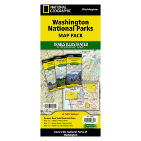 National Geographic National Parks Illustrated Trails Topographic Map Bundle - Washington - National Parks 3-Pack