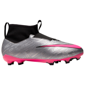 Nike Boys Nike Zoom Superfly 9 Academy XXV FGMG - Boys' Grade School Soccer Shoes Metallic Silver/Hyper Pink/Black Size 6.0