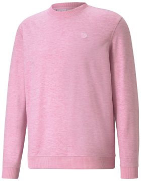 PUMA AP CLOUDSPUN Crewneck Men's Golf Sweater - Arnold Palmer Collection ON SALE - Pink, Size: Medium