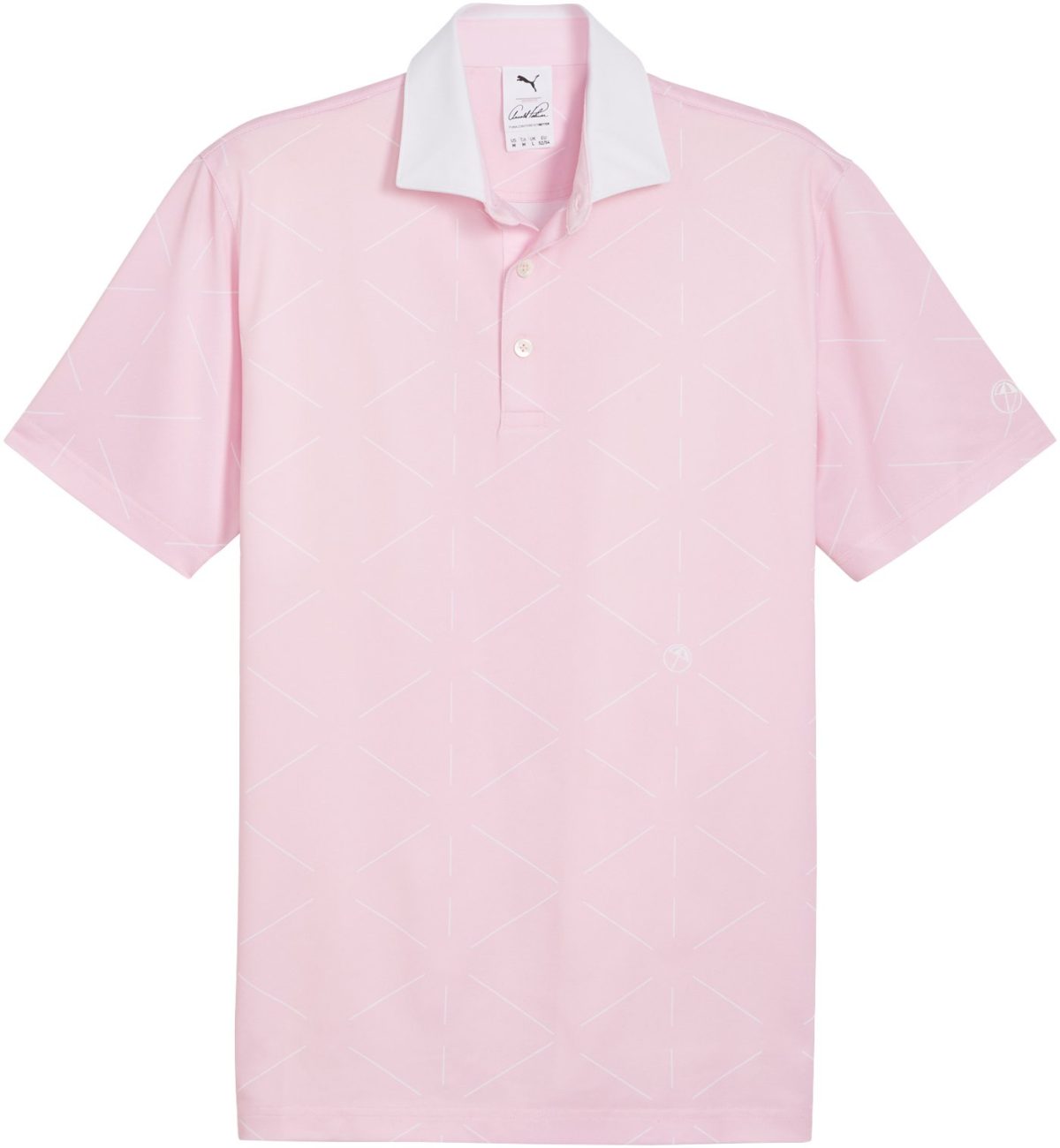 PUMA X AP Geo Men's Golf Polo - Arnold Palmer Collection - Pink, Size: Medium