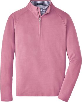 Peter Millar Excursionist Flex Performance Men's Golf Pullover - Purple, Size: Small