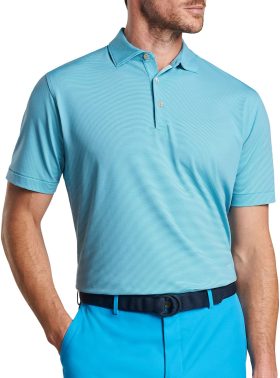 Peter Millar Jubilee Stripe Performance Men's Golf Polo - Blue, Size: Large