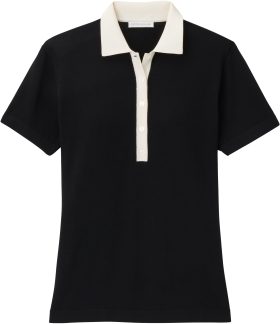 Peter Millar Womens Stuart Short-Sleeve Collared Performance Golf Sweater - Black, Size: Medium