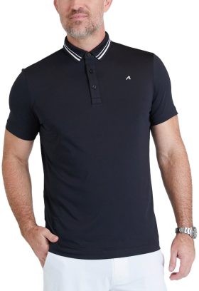REDVANLY Cadman Men's Golf Polo Shirt - Black, Size: Medium