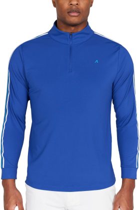 REDVANLY Oslo Quarter Zip Men's Golf Pullover - Blue, Size: Small