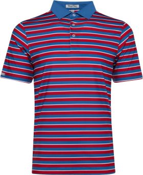 Straight Down Doheny Stripe Men's Golf Polo - Red, Size: Medium