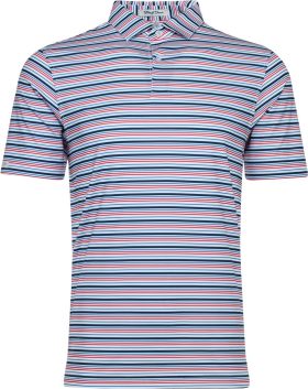 Straight Down Zuma Stripe Men's Golf Polo - Red, Size: Medium