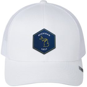 TravisMathew Widder 2.0 Michigan Patch Snapback Men's Golf Hat - Maize and Blue - White