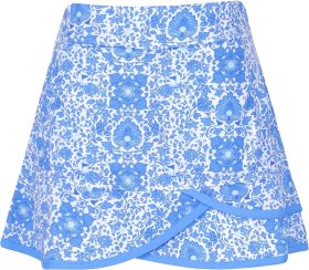 Turtles & Tees Junior Girls Sadie Scalloped Hem Golf Skort - Blue, Size: Large (10/12)