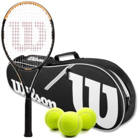 Wilson Burn Spin 103 Tennis Racquet Bundled w an Advantage II Tennis Bag (Black) and 3 Tennis Balls