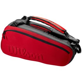 Wilson Clash v2 Super Tour 6pk Tennis Racquet Bag (Black/Red)