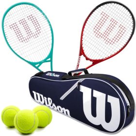 Wilson Essence + Pro Staff Precision Tennis Racquet Doubles Bundle w an Advantage II Tennis Bag and 3 Tennis Balls