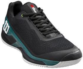 Wilson Men's Rush Pro 4.0 BLA Tennis Shoes (Black/Black/Deep Teal)