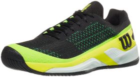 Wilson Men's Rush Pro Extra Duty Tennis Shoes (Black/Safety Yellow/Green Gecko)