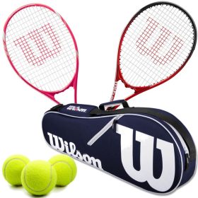 Wilson Serena Pro Lite + Pro Staff Precision Tennis Racquet Doubles Bundle with 1 Advantage II Tennis Bag and 3 Tennis Balls