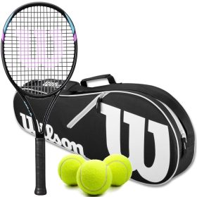 Wilson Six LV Tennis Racquet Bundled w an Advantage II Tennis Bag (Black) and 3 Tennis Balls