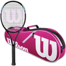 Wilson Six LV Tennis Racquet Bundled w an Advantage II Tennis Bag (Pink)