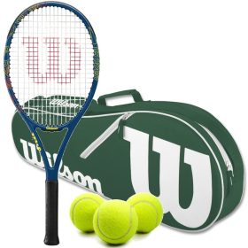 Wilson US Open GS 105 Tennis Racquet Bundled w an Advantage II Tennis Bag (Green) and 3 Tennis Balls