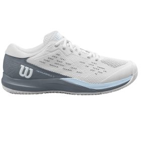 Wilson Women's Rush Pro ACE Pickler Pickleball Shoes (White/Stormy Weather/Classic Blue)