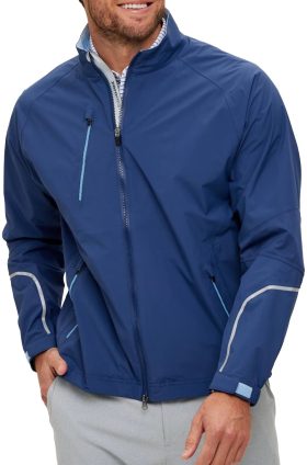 Zero Restriction Power Torque Full Zip Men's Golf Jacket - Blue, Size: Medium