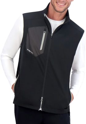 Zero Restriction Z700 Full Zip Men's Golf Vest - Black, Size: Small