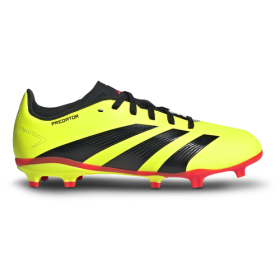 adidas Boys adidas Predator 24 League Firm Ground - Boys' Grade School Soccer Shoes Black/Solar Red/Team Solar Yellow Size 6.0