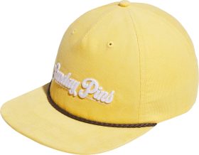 adidas Five-Panel Script Golf Hat - Yellow, Size: One Size