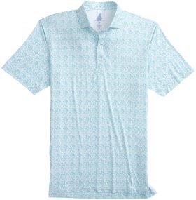 johnnie-O Kilmer Printed Featherweight Performance Men's Golf Polo - Blue, Size: Large