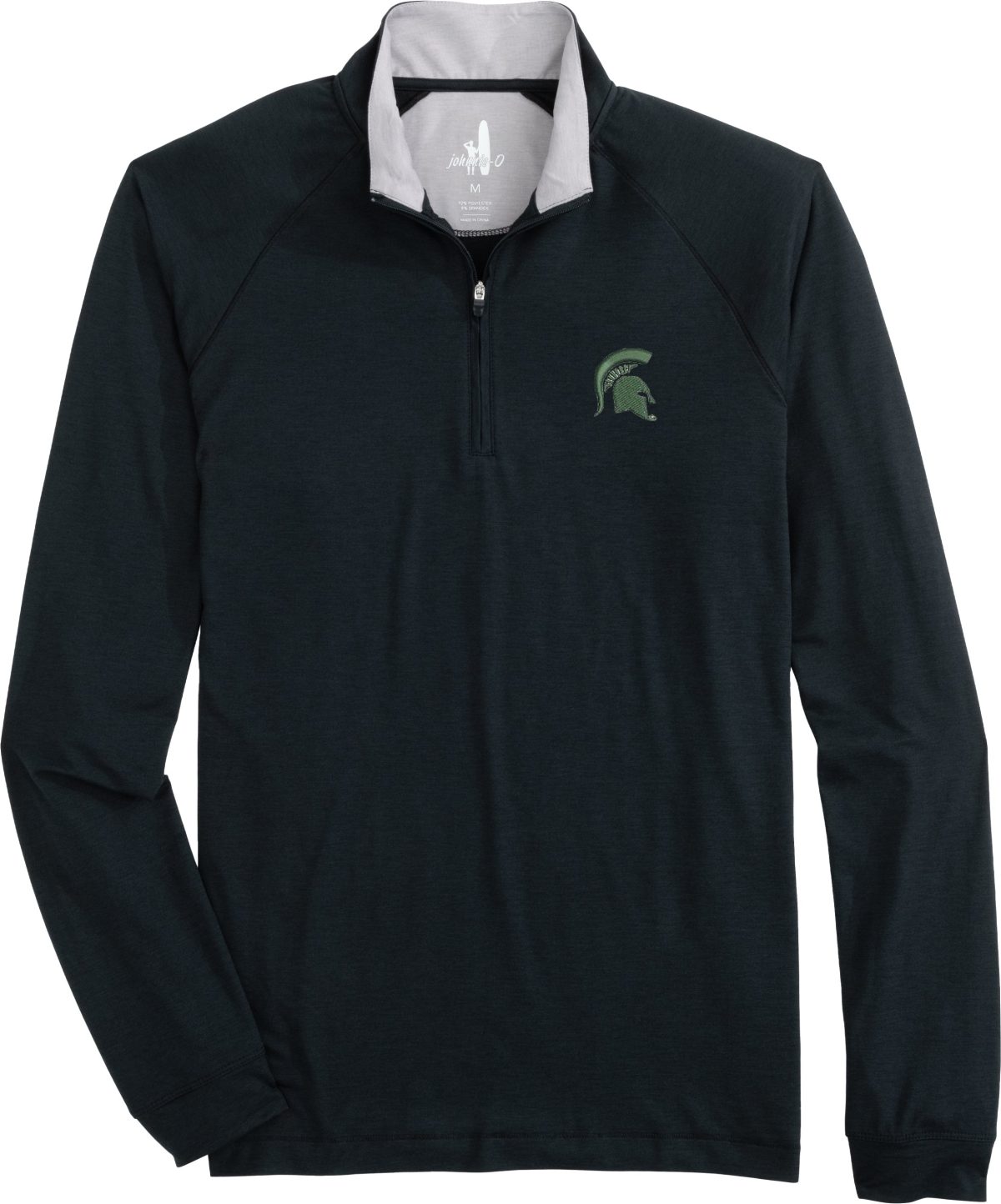 johnnie-O Michigan State Spartans Freeborn Performance 1/4 Zip Men's Golf Pullover - Black, Size: Small