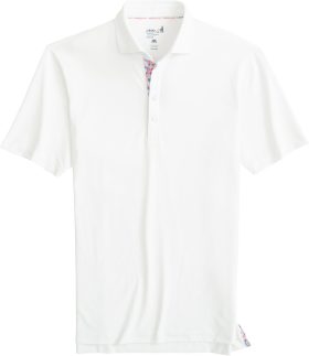 johnnie-O Seeley Solid Mesh Performance Men's Golf Polo - White, Size: X-Large