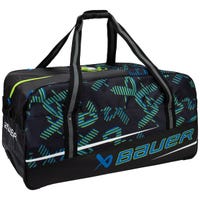 Bauer Premium Wheeled Junior Hockey Equipment Bag - 2024 Model in Black/Green