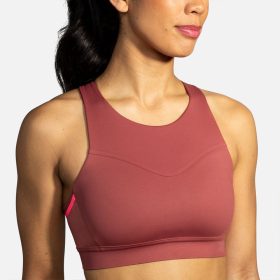 Brooks Drive 3 Pocket Bra Women's Bras Terracotta/Fluoro Pink