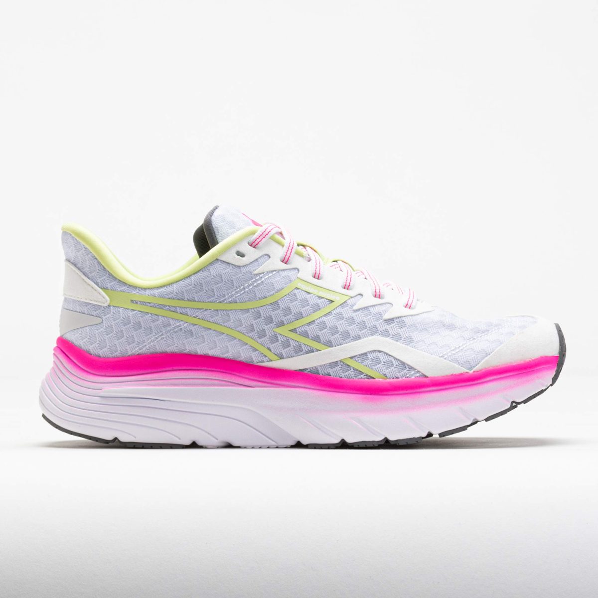 Diadora Equipe Nucleo Women's Running Shoes White/Pink Fluo/Shadow Lime