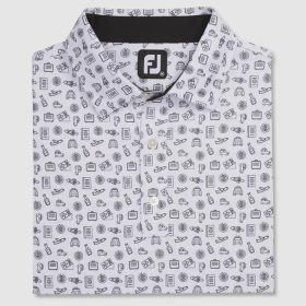 FootJoy Athletic Fit Lisle Travel Print Self Collar-Previous Season St