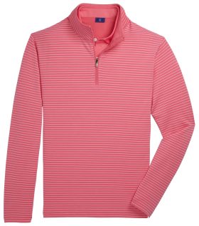 FootJoy French Terry 1/4 Zip Men's Golf Pullover - Watermelon/White - Green, Size: Small