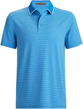 G/FORE Feeder Stripe Tech Jersey Men's Golf Polo Shirt - Blue, Size: Medium