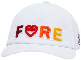 G/FORE Womens Chenille Fore Gradient Stretch Twill Snapback Golf Hat - White, Size: One Size