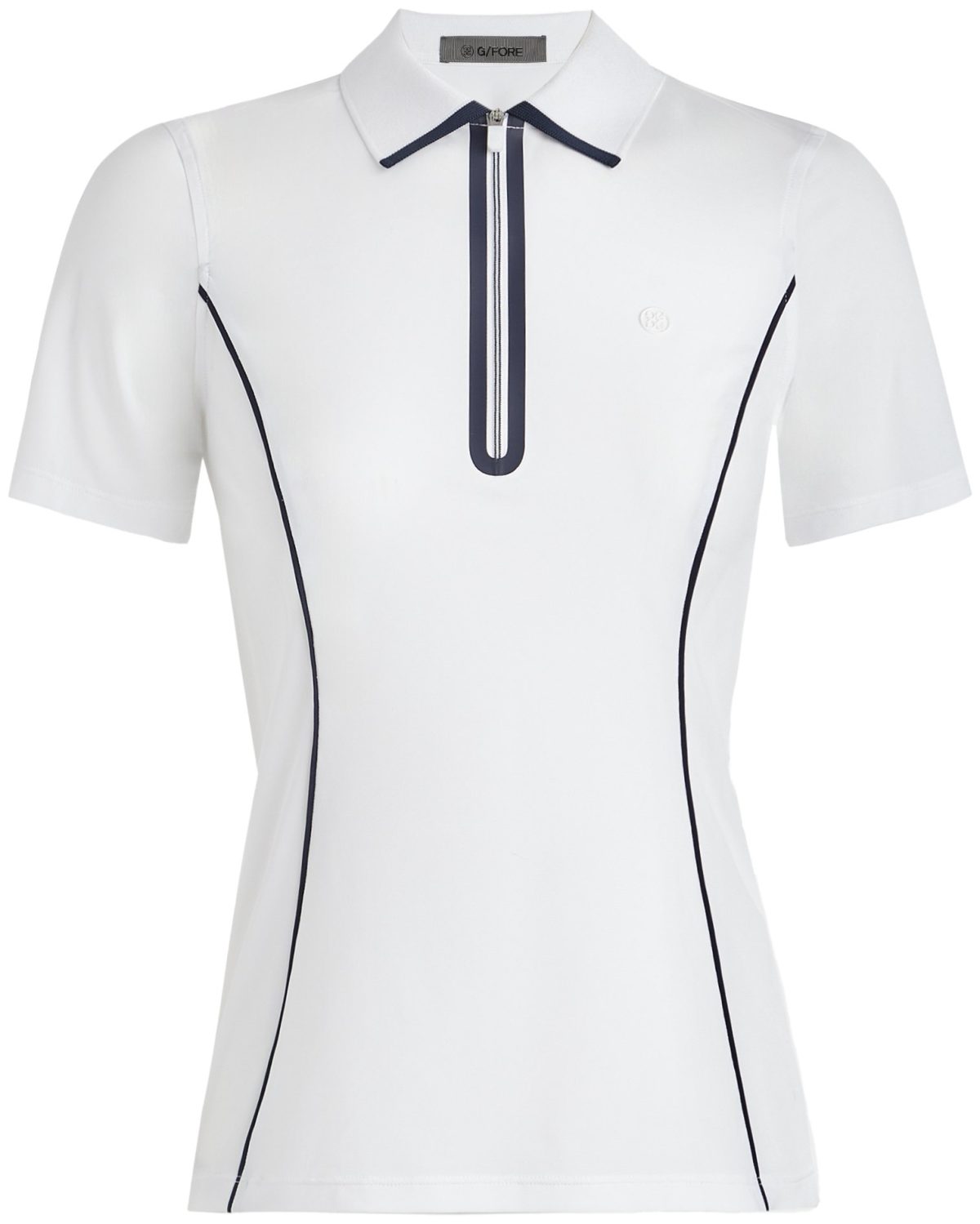 G/FORE Womens Lightweight Warp Knit Quarter Zip Golf Polo - White, Size: Medium